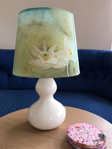 Calm Water Lilly Hand Painted Lamp Shade Ink Tense Blocks And