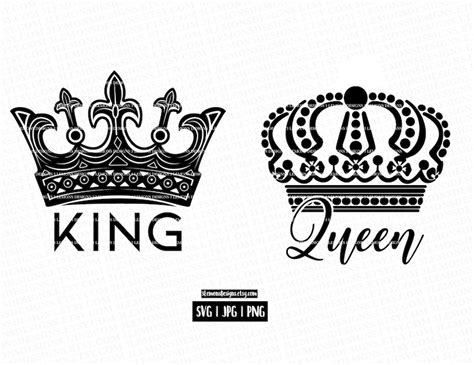 King And Queen Svg Royalty His And Hers His Queen Her Etsy