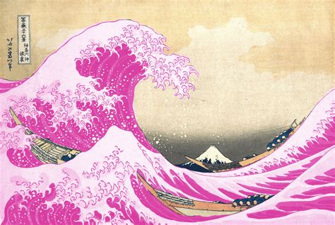 The ‘pink Wave Was Always Blue Wave Art Waves Wallpaper Trippy