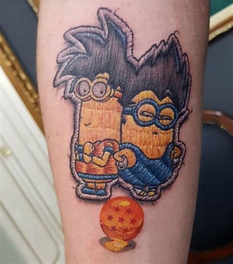 See more ideas about dragon ball tattoo, dragon ball, z tattoo. Dragon Ball Z x Minions Embroidered Tattoo Crossover : ATBGE