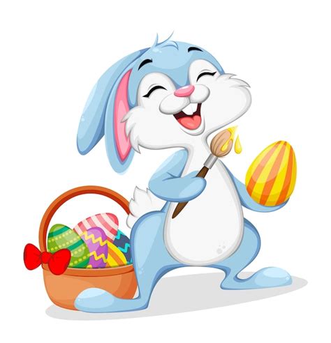 Premium Vector Funny Easter Bunny Cartoon Character