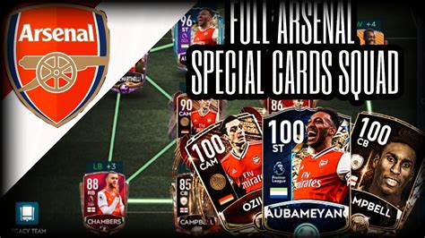 Full Epic Arsenal Special Cards Squad Builder Fifa Mobile 20 Sbc Ep