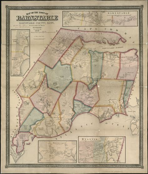Map Of The Town Of Barnstable Barnstable County Mass Norman B