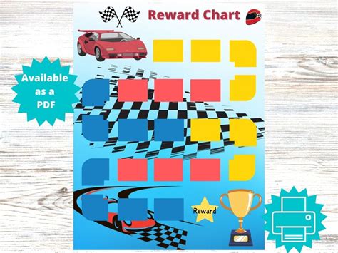 Printable Red Race Car Reward Chart For Kids Racecars Chore Etsy Norway