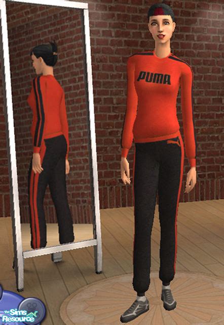 The Sims Resource Puma Tracksuit Redblack
