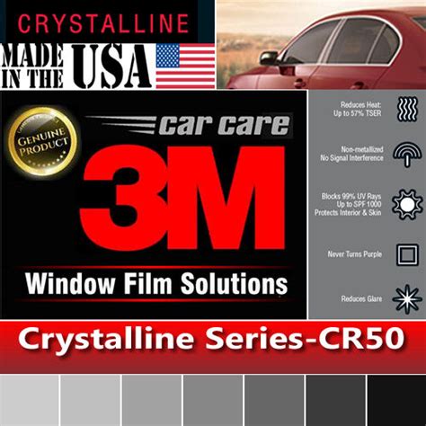 3m Crystalline 50 Vlt Automotive Car Window Tint Film Roll Size 35 X