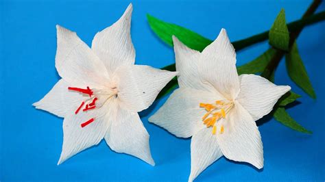 Easy Flowers Making Ideas How To Make Lily Tissue Paper Crepe Paper