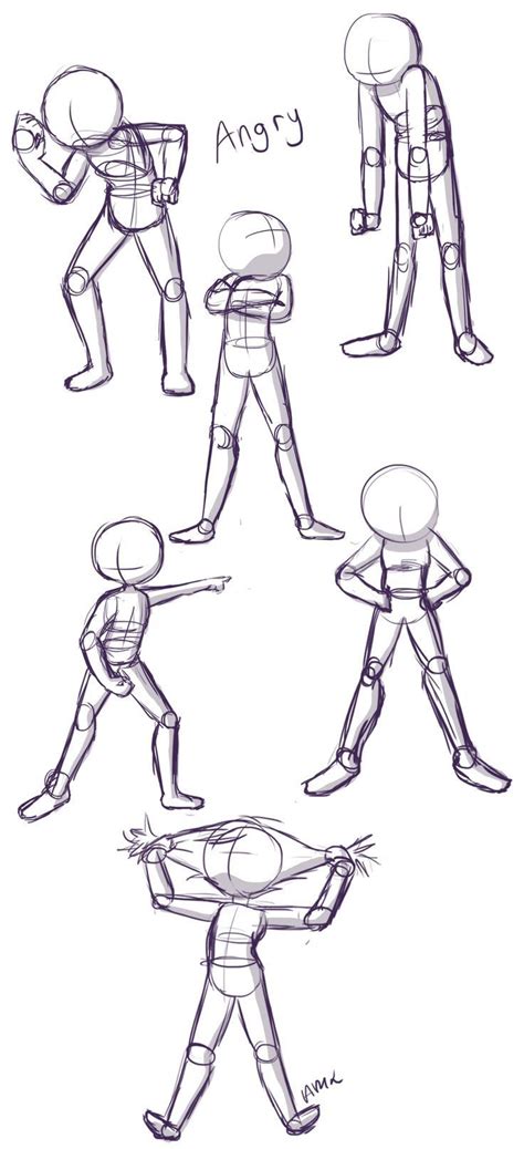 These Drawing Sketches Of Different Poses Of People Is A Good Reference