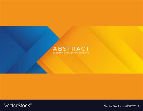Geometric Blue And Orange Background Abstract Vector Image