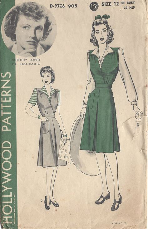 1942 Vintage Sewing Pattern B30 Dress And Blouse 51 By Etsy