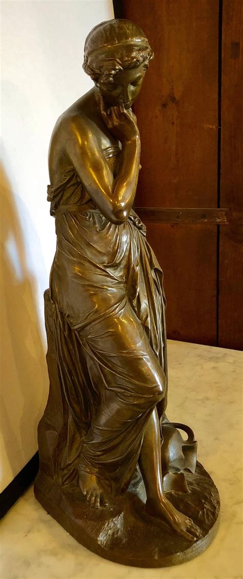 19th Century Bronze Sculpture Of A Maiden In Neoclassical Form Signed E Carlier For Sale At 1stdibs