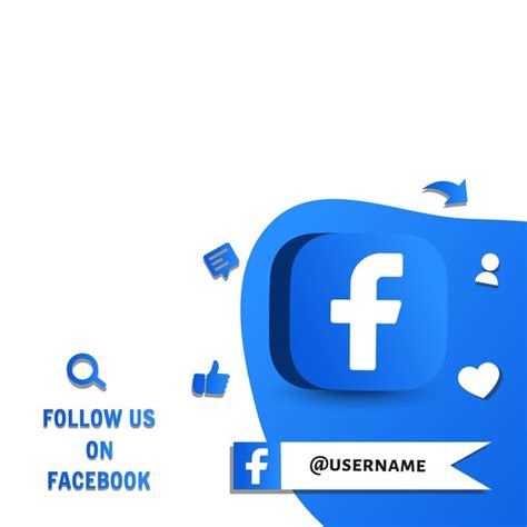 Premium Vector Blue Facebook Label With Icons Around In Vector