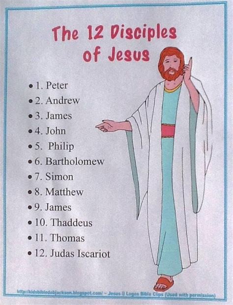 Bible Fun For Kids The 12 Disciples Of Jesus Sunday School Bible