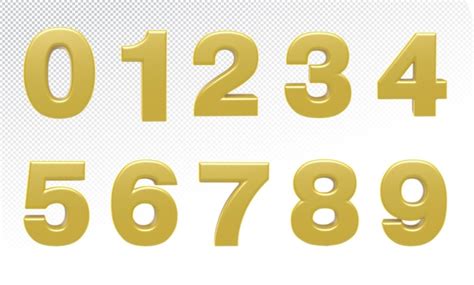 Premium Psd Numbers Gold Set Luxury 3d