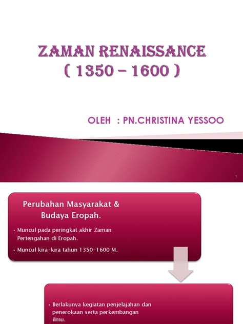 Zaman Renaissance Pdf