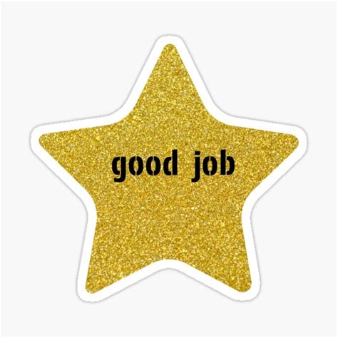 Good Job Gold Star Sticker For Sale By Mehwish Redbubble