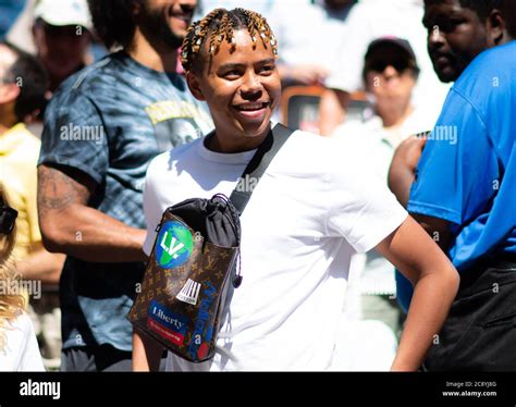 Ybn Cordae Watches Naomi Osaka During Her Second Round Match At The