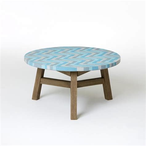 Chic teak rustic teak wood gray wash java coffee table. Mosaic Tiled Coffee Table, Aqua Glass - Modern - Outdoor ...