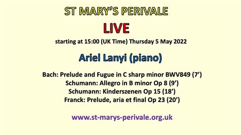 St Mary S Perivale LIVE Ariel Lanyi Piano YouTube