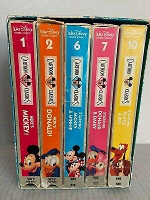 Walt Disney Cartoon Classics X Set Vhs Ntsc Mickey Donald Goofy Pluto