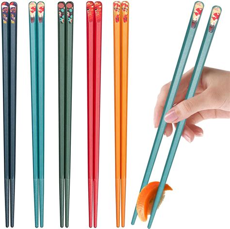 Reusable Chopsticks Baguette Chinoise 5 Pairs Chopsticks Dishwasher Safe Japanese Chop Sticks