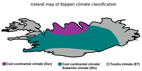 Iceland map of Köppen climate classification | Iceland map, Iceland ...