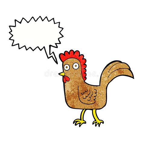 Cartoon Chicken With Speech Bubble Stock Illustration Illustration Of