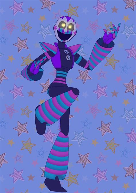 A Cartoon Character Is Dancing In Front Of Star Patterned Wallpaper With Purple And Blue Colors
