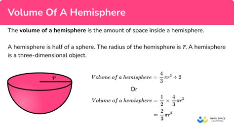 Volume Of A Hemisphere Steps Examples And Worksheet