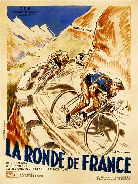 Le Ronde Tour De France Vintage French Bicycle Poster