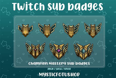 Twitch Sub Badges League Of Legends Champion Mastery Lol Etsy