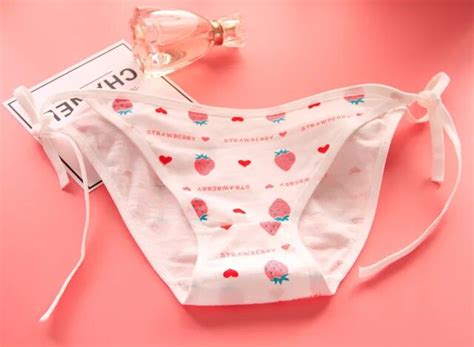quecoo new two yuan girl cos striped letters cotton straps underwear anime peripheral women s
