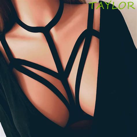 Buy Alluring Women Harness Bra Elastic Cage Bra Strappy Hollow Out Bra Bustier At Affordable