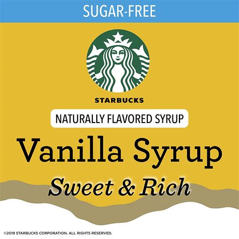 Starbucks Naturally Flavored Coffee Syrup Sugar Free Vanilla Pack Of 4