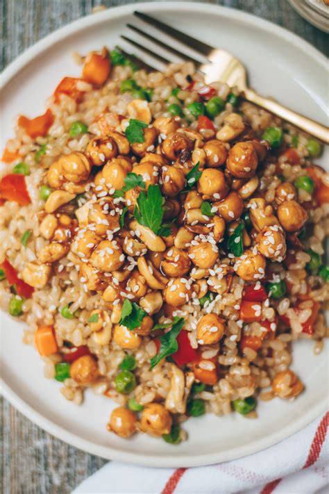 Sweet Sour Cashew And Chickpea Fried Rice Healthienut Easy To