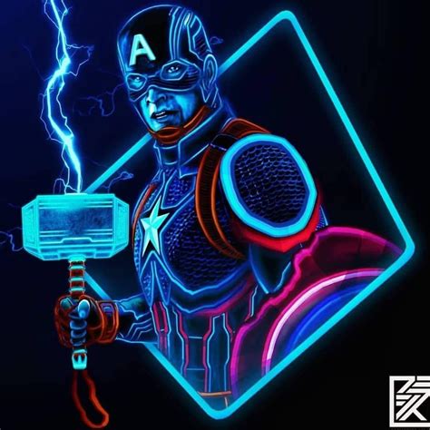 Avengers Neon Wallpaper