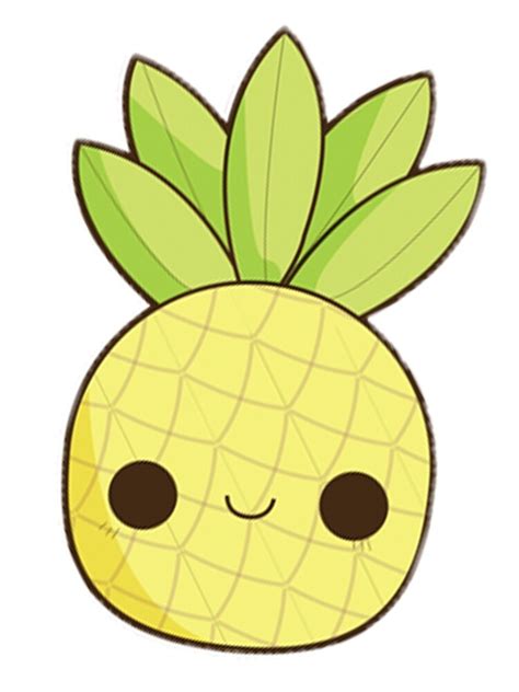 Cute Kawaii Pineapple Art Print By Islandinthesun Redbubble