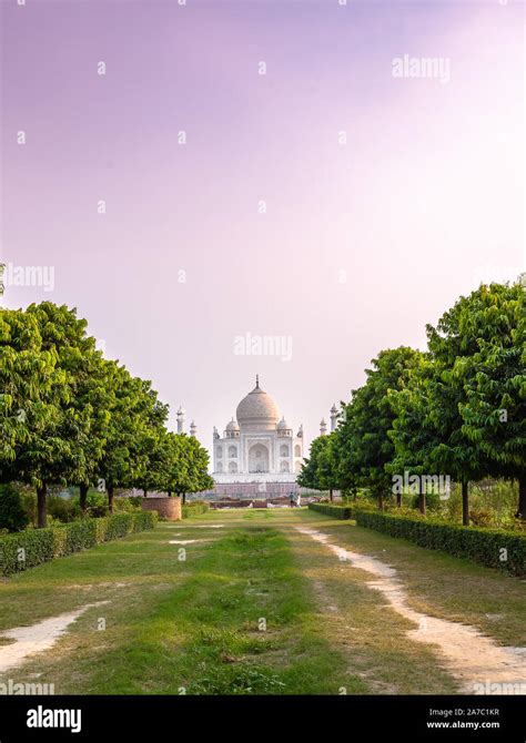 Landscape Of The Taj Mahal Complex Across The Yamuna River At The Time