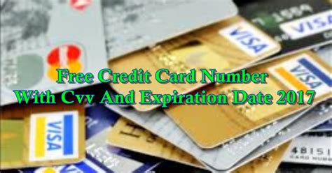 Maybe you would like to learn more about one of these? Free Credit Card Number With Cvv And Expiration Date 2017 - Credit Card Info