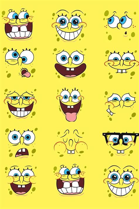 Spongebob Faces Wallpaper Skins For IPhone IPod IPad Pinterest Bobs Chang E And Spongebob
