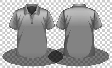 Men White Polo Shirt Front And Back Vector Realistic Mockup Of Male
