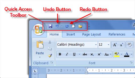 Quick Access Toolbar In Ms Word
