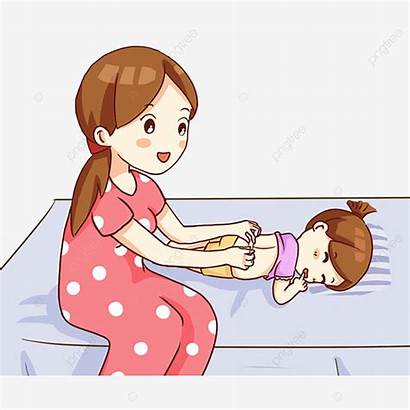 Cartoon Care Take Massage Mother Hand Helping