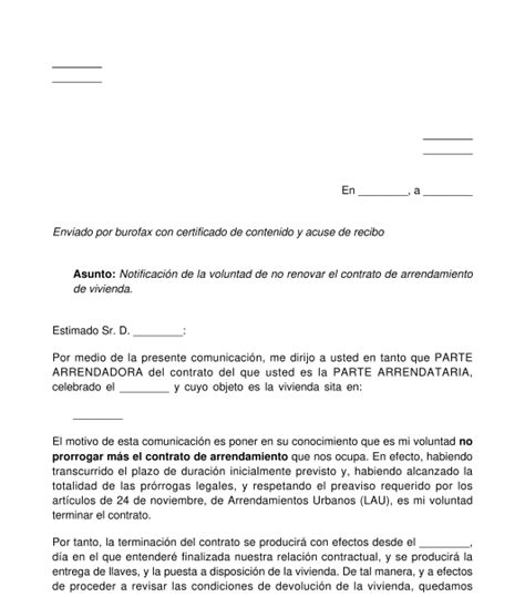 Carta Preaviso Terminacion De Contrato De Arrendamiento Pdf Vrogue