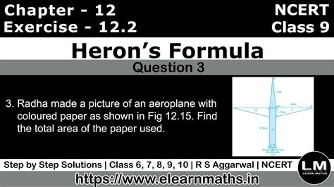 Herons Formula Heron S Formula Class Exercise Question