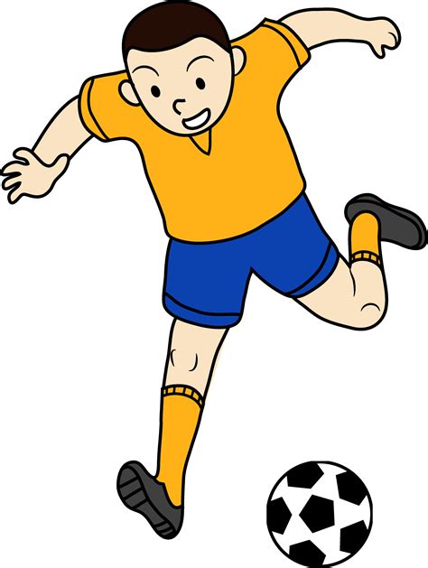 Kid Playing Soccer Or Football Free Clip Art