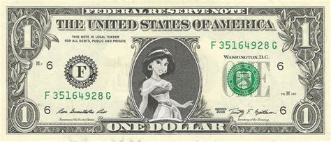 Jasmine Aladdin Real Dollar Bill Disney Cash Money Collectible