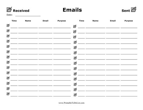 Incomingoutgoing Email Log Template Download Printable Pdf