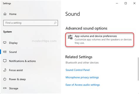 Click On App Volume And Device Preferences Mos Tech Tips