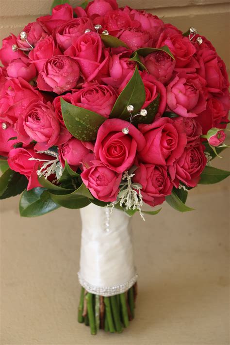 Pretty In Pink Pink Rose Bridal Bouquet With A Little